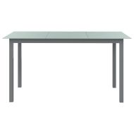 Градински трапезен комплект, 10 части, черно и сребристо