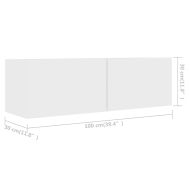 ТВ шкафове, 4 бр, бели, 100x30x30 см, инженерно дърво