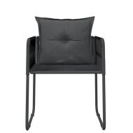 Градински трапезен комплект, 3 части, черен