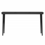 Градински трапезен комплект с възглавници 7 части черен