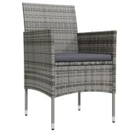 Градински трапезен комплект 3 части с възглавници сиво и черно