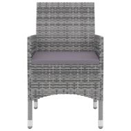 Градински комплект с възглавници 3 части полиратан и стъкло