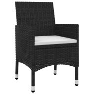 Градински комплект с възглавници 3 части полиратан и стъкло