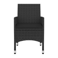 Градински комплект с възглавници 5 части полиратан и стъкло