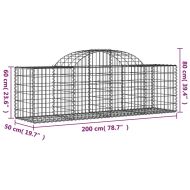 Габионни кошници арка 3 бр 200x50x60/80 см поцинковано желязо