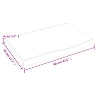 Плот за баня 60x40x(2-4) см необработено масивно дърво