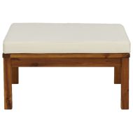 Табуретка, кремавобяла възглавница, акациево дърво масив