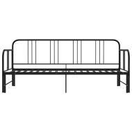 Разтегателна кушетка рамка за легло черна метал 90x200 см