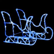 Коледна украса елени с шейна, 160 LED, 130 см, акрил