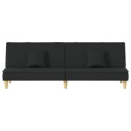 Разтегателен диван, черен, плат