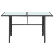 Градински комплект с възглавници, 5 части, черен полиратан