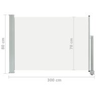 Прибираща се дворна странична тента, 80x300 см, кремава