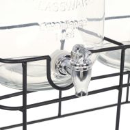 Комплект диспенсъри за напитки, 2 бр със стойка, 2x4 л, стъкло