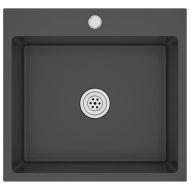 Ръчно изработена кухненска мивка, черна, неръждаема стомана