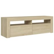 ТВ шкаф с LED осветление, дъб сонома, 120x35x40 см
