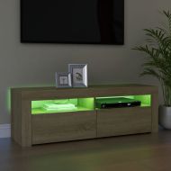 ТВ шкаф с LED осветление, дъб сонома, 120x35x40 см