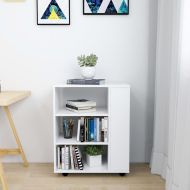 Подвижен шкаф, бял, 60x35x75 см, инженерно дърво