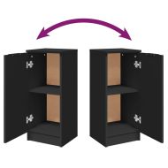 Странични шкафове, 2 бр, черни, 30x30x70 см, инженерно дърво