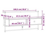 ТВ шкаф стенен монтаж сив сонома 100,5x30x51 см инженерно дърво