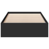 Рамка за легло с чекмеджета, черна, 100x200 см, инженерно дърво