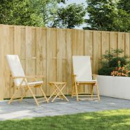 Сгъваем бистро комплект, 3части, кремавобели възглавници бамбук