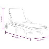 Шезлонги 2 бр с възглавници 200x68x83 см масивна акация