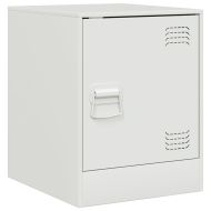 Нощни шкафчета, 2 бр, бели, 34,5x39х44 см, стомана