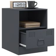 Нощни шкафчета, 2 бр, антрацит, 34,5x39х44 см, стомана