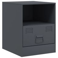 Нощни шкафчета, 2 бр, антрацит, 34,5x39х44 см, стомана