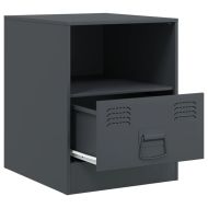 Нощни шкафчета, 2 бр, антрацит, 34,5x39х44 см, стомана