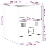 Нощни шкафчета, 2 бр, антрацит, 34,5x39х44 см, стомана