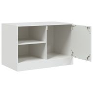 ТВ шкафове, 2 бр, бели, 67x39х44 см, стомана