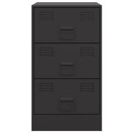 Нощно шкафче, черно, 34,5x39x62 см, стомана