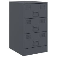 Нощни шкафчета, 2 бр, антрацит, 34,5x39x62 см, стомана