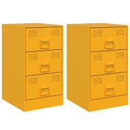 Нощни шкафчета 2 бр горчица жълто 34,5x39x62 см стомана