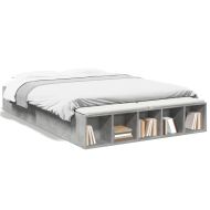 Рамка за легло, бетонно сиво, 160x200 см, инженерно дърво