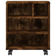 Стойка за принтер с колелца, опушен дъб, 41x32x48 см