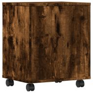 Стойка за принтер с колелца, опушен дъб, 41x32x48 см