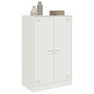 Бюфет, бял, 67x39x107 см, стомана