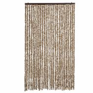 Ресни за врата против мухи, бежово и кафяво, 118x220 см, шенил