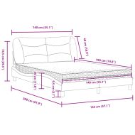 Легло с матрак Hvar, тъмносиво, 140x190 см плат