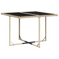 Градински комплект с възглавници, 11части, бежов микс полиратан