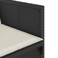 Градински трапезен комплект възглавници 9 части черен полиратан