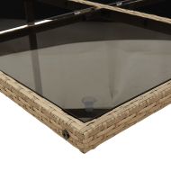 Градински комплект с възглавници 9 части бежов микс полиратан