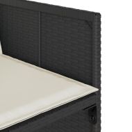 Градински комплект с възглавници 11 части полиратан черен