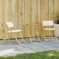 Сгъваем бистро комплект, 3части, кремавобели възглавници бамбук