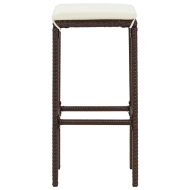 Градински бар комплект 5 части кафяв акация масив и полиратан