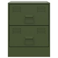 Нощни шкафчета, 2 бр, зелени, 34,5x39х44 см, стомана