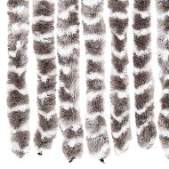 Ресни за врата против мухи, таупе и бяло, 118x220 см, шенил