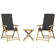 Сгъваем бистро комплект от 3 части тъмносиви възглавници бамбук